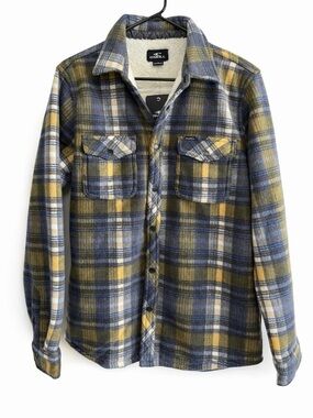 O’Neill Sherpa Lined Flannel Jacket Plaid Snap Shirt Mens Small NWT